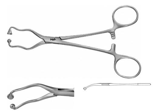 КОРЦАНГ ДЛЯ ТРУБОК ТА БІЛИЗНИ, ВИГНУТИЙ, 140 ММ, ТУПИЙ